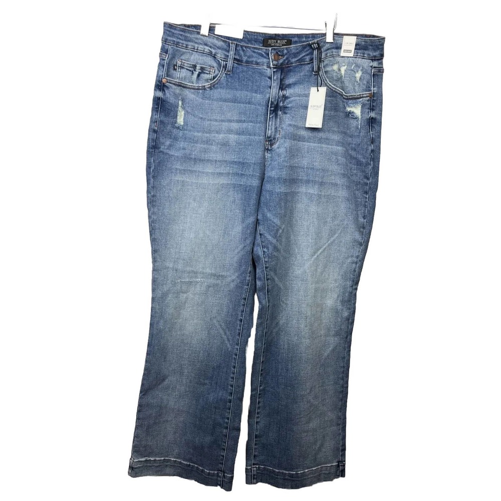 Judy Blue Los Angeles High Rise Wide Leg Trousers Size 22w Blue JB88597 NWT